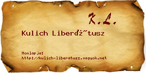 Kulich Liberátusz névjegykártya